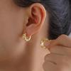 Francês Cadeia Oca Orelha Fivela Mulheres Simples Moda High-end Sense Ins Brincos Moderno Elegante Artístico Luz Brincos de Luxo