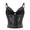 Ropa Moldeadora Sexy Europea y Americana Transfronteriza Espalda Descubierta Hueca de Encaje Con Aros Camisola de Moldeo Chica Caliente Transparente Ajustada Camiseta sin Mangas con Cuello en V