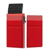 Estuche para tarjetas de aleación de aluminio estuche automático emergente para tarjetas de presentación anti-robo cepillado anti-desmagnetización RFID funda para deslizar tarjetas portatarjetas de metal ultradelgado