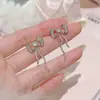 Aretes de Moño de Lujo Ligero de Alta Gama con Aguja de Plata S925 Dulces Elegantes Estilo Pequeño Chanel Exquisitos Versátiles