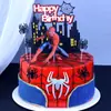 Decoración de Pastel para Hornear Dibujo Animado Araña Plug-In Casa Casa de Doble Capa Plug-In Tarjeta Escena Mesa de Postres Decoración de Fiesta