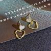 Pendientes de corazón de estilo coreano para mujer, elegantes, sencillos y combinables, pequeños y sencillos, joyería
