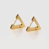 Brincos triangulares de aço inoxidável brincos geométricos europeus e americanos brincos de aço de titânio hip hop brincos lisos brincos diy jóias