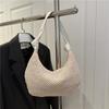 Bolso de Hombro de Nicho Elegante para Mujer Verano 2025 Nueva Moda Bolso Simple de Axila Bolso de Mano para Mujer con Parches Tejidos