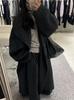 Abrigo de Lana de Doble Cara de Alta Gama con Solapas Grandes, Estilo Largo de Invierno, Estilo Perezoso, Chaqueta Coreana Holgada para Mujer