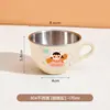 Caneca de Leite Desenho Animado 304 Multiuso Infantil Camada Dupla Anti-Queimadura Copo de Aprendizagem para Beber Copo de Bebida Aberta Doméstico com Alça