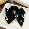 Elástico Elegante para el Cabello con Lazo de Pedrería Estilo Francés Scrunchie Pequeño Accesorio para el Cabello Estilo Chanel Cuerda para el Cabello Adorno para el Cabello para Mujeres