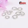 Cuentas Espaciadoras para Anillo Running Círculo Cósmico de Color Duradero Chapado en Oro de 14K, Círculo con Textura Martillada, Accesorios para Pulseras, Collares, Joyería DIY