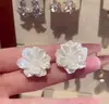Brincos de Franja Longa com Pétalas de Concha Estilo Retrô de Hong Kong de Alto Padrão para Mulheres Brincos de Estilo Francês Brincos