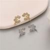 Aretes diy plata s925 aretes de doble cuenta accesorios joyería colgante de perlas aretes hechos a mano accesorios al por mayor