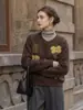 Nuevo cárdigan de punto floral bordado con toalla estilo coreano 2026, hecho con una mezcla de seda de morera y cachemira, con una textura suave y esponjosa