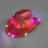 Sombrero Luminoso Led Transfronterizo Mezclilla para Hombre y Mujer Evento Luminoso Hip-Hop Escenario Nocturno Performance Accesorios para Animar Sombrero Venta al por Mayor