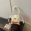 Bolso Pequeño Estilo Chanel para Mujer con Bordado Acolchado, Bolso de Cubo con Cordón, Bolso Cruzado de Cadena, Mini Bolso para Lipstick de Lujo Ligero Más Vendido