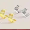 Pendientes de aro con textura retro, serie simple de aguja de plata S925, temperamento de alta calidad, combinables con todo, tipo C.
