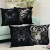 Funda de Almohada Cruzada Amazon Temu Tigre Blanco León Pantera Negra Lobo Bestia Oficina Dormitorio Sofá