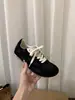 Couro Genuíno Combinando Cores Sapatos de Treinamento Moral para Mulheres 2025 Novo Primavera e Outono Sapatos Feios de Bico Largo Sapatos Esportivos Casuais Sapatos Brancos