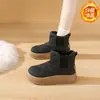 Botas tipo calcetín de caña alta para mujer 2026 Invierno Nuevas de moda Estilo coreano Forradas de polar Cálidas Casual Zapatos de algodón Cómodos Suela gruesa Botas de nieve