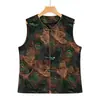 Novo colete estampado estilo chinês com botão de sapo para mulheres, fino estilo primavera e outono, gola alta, bolero sem mangas, colete de outer wear para mães de meia-idade e idosas