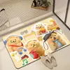 Tapete de chão de diatomita com urso de desenho animado para banheiro, absorvente de água e secagem rápida, tapete de banheiro doméstico antiderrapante e resistente à sujeira