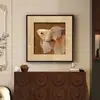 Arte de parede de sala de estar vintage estilo francês, pintura de armário de entrada com borboleta e floral, pintura decorativa retro de alta qualidade para sala de jantar e quarto