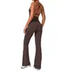 Conjunto de Roupas de Yoga Qiusa Anti-Rugas Invisíveis, Roupa de Fitness de Cintura Alta Justa de Secagem Rápida, Conjunto Esportivo para Corrida Feminino