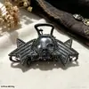 Pinza de pelo de garra de murciélago de metal, accesorio para el pelo de Halloween para mujer, pinza de tiburón para la parte trasera de la cabeza, pasador de calavera de estilo oscuro, accesorio para peinar el pelo