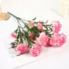 Atacado do fabricante de buquês de cravos de seda, flores artificiais estilo ins simples para decoração de vaso em casa, cravos artificiais