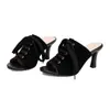Sandalias de tacón alto para mujer de verano, sandalias de mujer de color liso con suelas de goma, antideslizantes, puntera abierta, talla grande, zapatos de una tira con tacón fino
