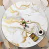 Toalha de mesa redonda estilo ins mais vendida com uma sensação criativa, de alta qualidade e luxo leve, tecido decorativo com padrão de mármore