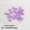 Colección de Cuentas Redondas Acrílicas de Color Sólido Pulsera Collar Cadena para Teléfono Móvil Cuentas Agujero Recto Básico Joyería Colorida Cuentas Sueltas