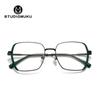 STUDIOMUKU Gafas Frescas de Madera para Mujer Ultra Ligeras Cuadradas Marco Grande Marco de Aspecto Delgado Gafas Planas Montura para Gafas de Miopía