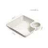 Plato de plástico estilo japonés para dumplings con platillo para vinagre escurridor plato casero para dumplings postre postre plato para sushi repostería comercial al por mayor