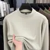 Moletom de fleece pesado e espesso de 520g para homens, novo estilo de inverno 2025, gola alta casual, camada base quente