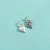 Acessórios de Prata de Lei S925 Pingente Trevo de Quatro Folhas Coração de Pêssego Pingente de Coração Pulseira de Corda Trançada DIY Pingente de Pulseira de Cristal