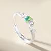 Anillo de Pareja Seno del Amor para Hombres y Mujeres Un Par de Anillos de Moda Pequeños y Frescos con Goteo de Pegamento Creativo Anillo Abierto de Hoja Verde