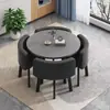 Conjunto simples de mesa e cadeira para negociação em escritório, mesa de recepção criativa para loja de milk tea, mesa redonda pequena de recepção casual, mesa de jantar