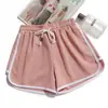 Pantalones cortos deportivos de tres puntos para yoga, adelgazantes, holgados, de talla grande, para mujer, de pijama para niñas y mujeres.