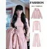 Jaqueta de moletom curta rosa para mulheres, calça de moletom de outono, conjunto esportivo casual, conjunto completo estilo coreano, conjunto estilo Miu