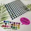 Adesivos de Pedras Acrílicas Adesivas Coloridas 24 Cores 3456mm para DIY Infantil