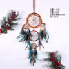 Nuevo Atrapasueños Indio Hecho a Mano Tejido Colgante de Cinco Anillos Colgante de Pluma Carrillón de Viento Regalo Creativo