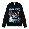 Camiseta de Manga Curta Estampada Cross-Border Retro Hip-Hop Kung Fu Kenny Kendrick High Street Pesada Gola Redonda Moletom com Capuz