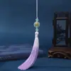 Fivela Ping An Estilo Antigo Pingente de Borla Base de Flor Jade Dongling Sintético Acessórios para Lapela Hanfu Qipao Borla Marcador de Página Leque Redondo