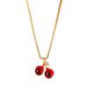 Collar de Acero de Titanio Cereza Roja Dulce Nuevo Estilo Coreano para Mujer Lujoso Ligero de Alta Gama Cadena Clavicular Accesorios Elegantes de Moda para Celebridades de Internet