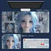 Mouse Pad Gamer Grande de Beleza Anime, Antiderrapante, Borda Travada, Tapete de Borracha Espesso para Mesa, Personalizável com Seu Próprio Design