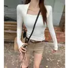 Elegante top de mujer de ajuste ceñido con mangas largas, forrado de forro polar, para otoño e invierno, que cubre los omóplatos, adecuado para yoga, deportes y uso casual