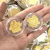 Pegatinas para Teléfono de Oro Puro 999, Pegatinas de Lámina de Oro con los Doce Animales del Zodíaco (Oveja, Caballo, Rata, Dragón) Pequeños Regalos Coleccionables