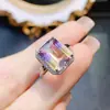 Anillo de Amatrino Natural Popular al por Mayor de Fábrica Plata S925 Incrustado Piedra Principal 9*11 Joyería de Lujo Venta Directa de Fábrica