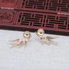 Yiwu color rayo dorado cobre chapado en oro DIY aretes de hoja de bambú perlados accesorios para pines de oreja productos semiacabados hechos a mano B2894