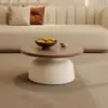 Mesa de centro estilo crema nórdico para apartamento, sala de estar, hogar, apartamento pequeño, mesa de centro simple para casa de huéspedes, mesa de centro redonda pequeña Martini