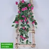 Decoraciones de flores artificiales, alto valor estético, varias especificaciones, rosa y plantas colgantes para decoración de interior, balcón, celebración y festividades